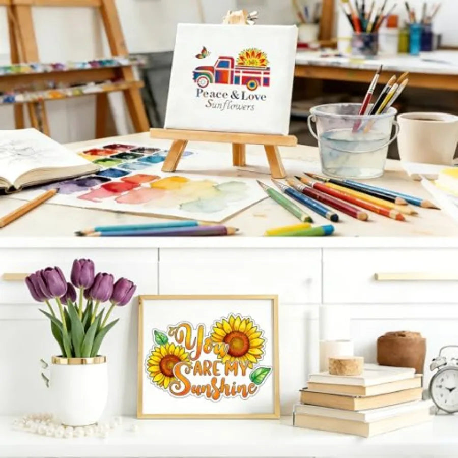 Sunflower Stencil Set For Painting Reusable Plastic Templates For Crafts