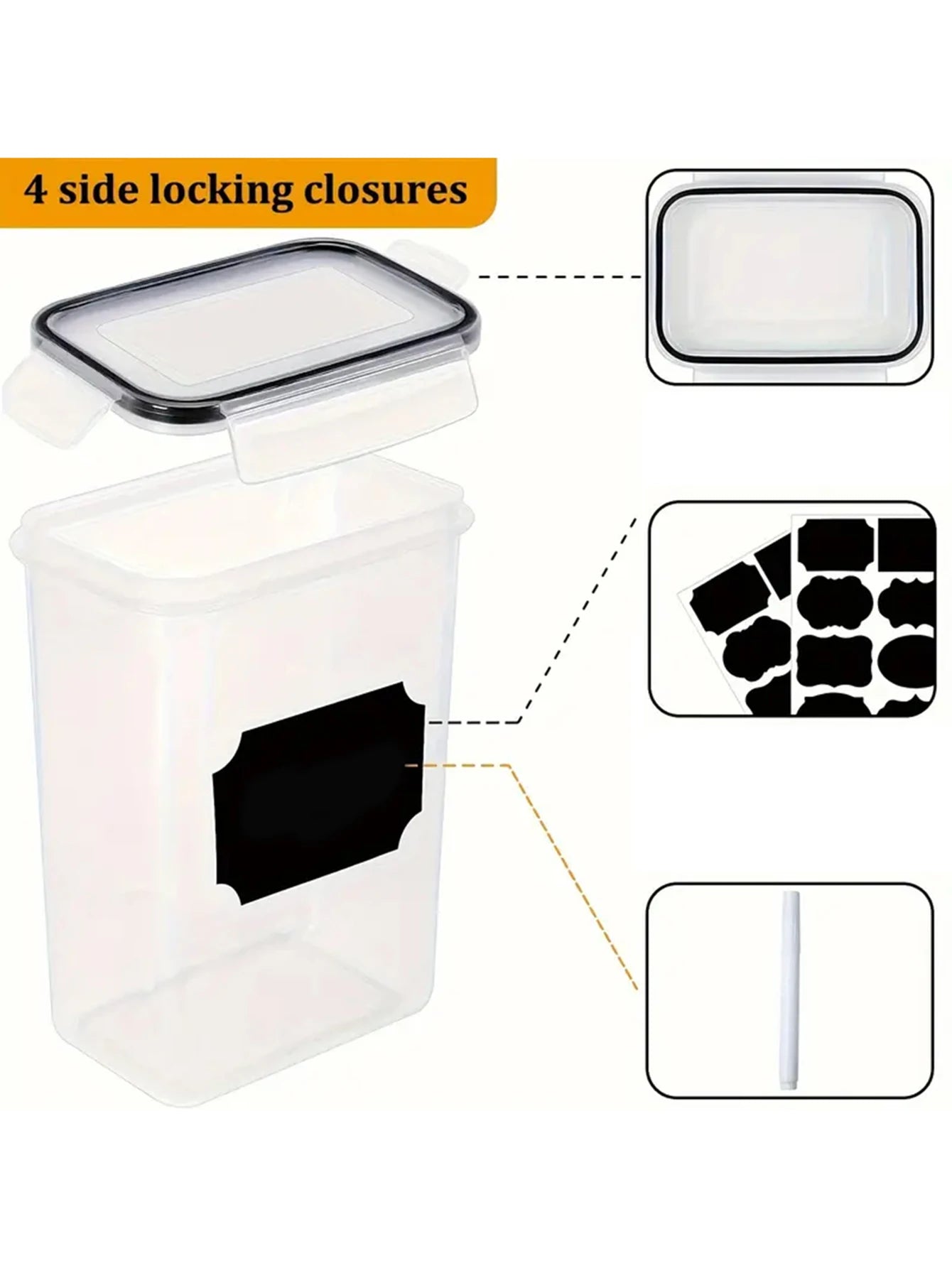 24-Piece Airtight Food Storage Containers With Labels For Flour Grains Spices