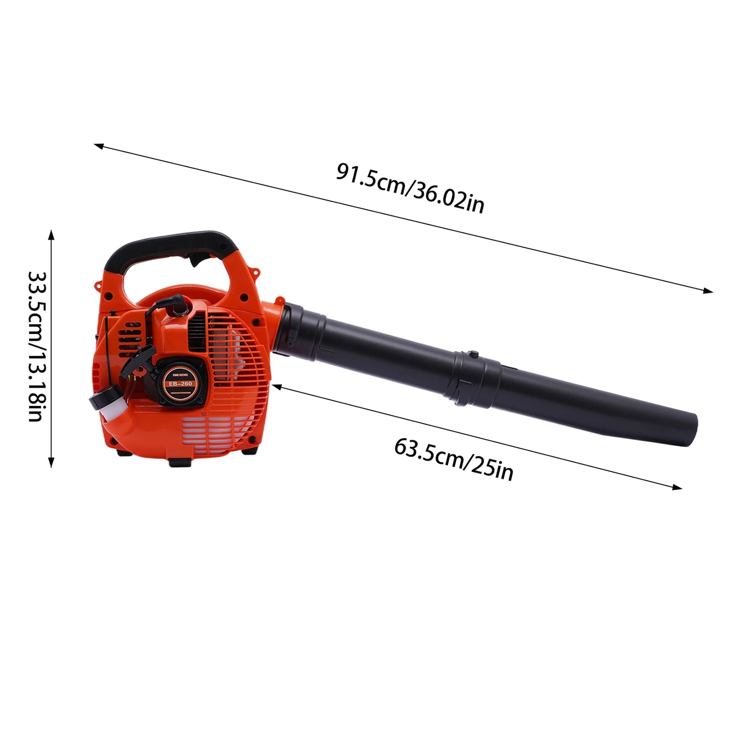 Gas Leaf Blower 2-Stroke 0.75kW Silencer 7000RPM Portable
