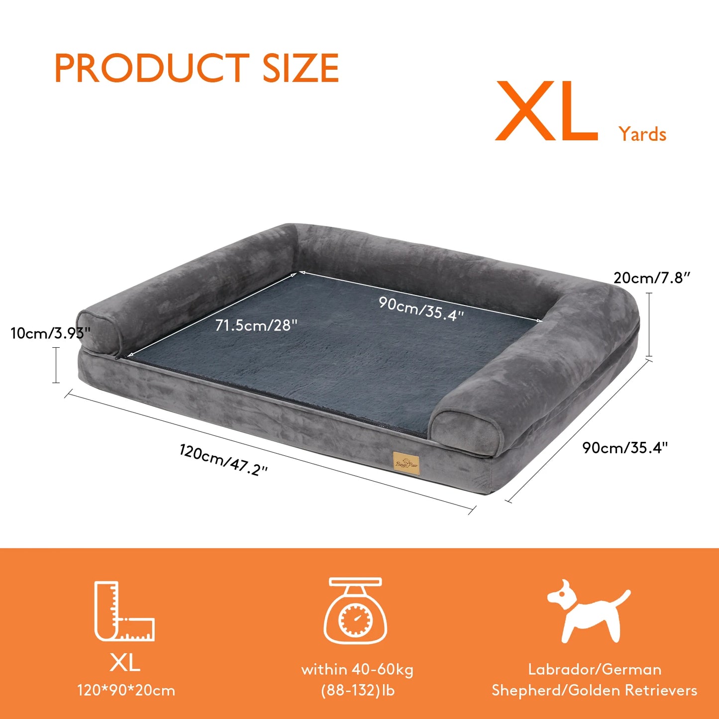 BINGOPAW Orthopedic Dog Bed With Removable Washable Cover Soft Foam