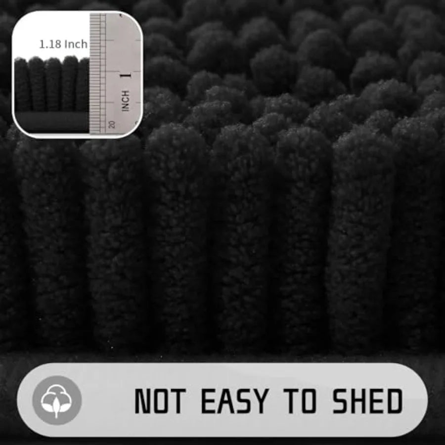Chenille Bathroom Mat Washable Super Soft Quick Dry Non Slip