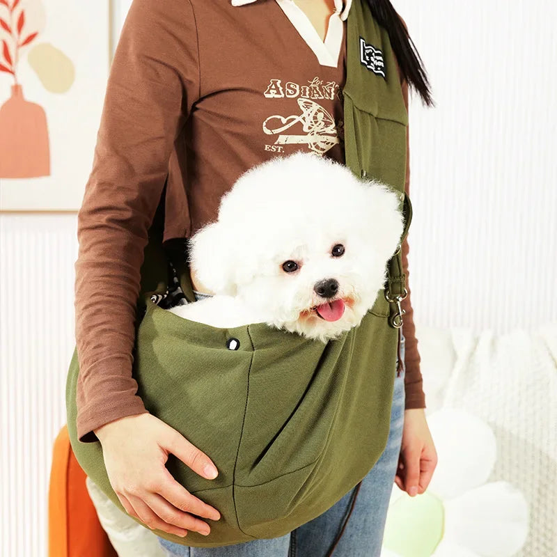 Comfortable Pet Crossbody Sling Carrier For Cats And Small Dogs