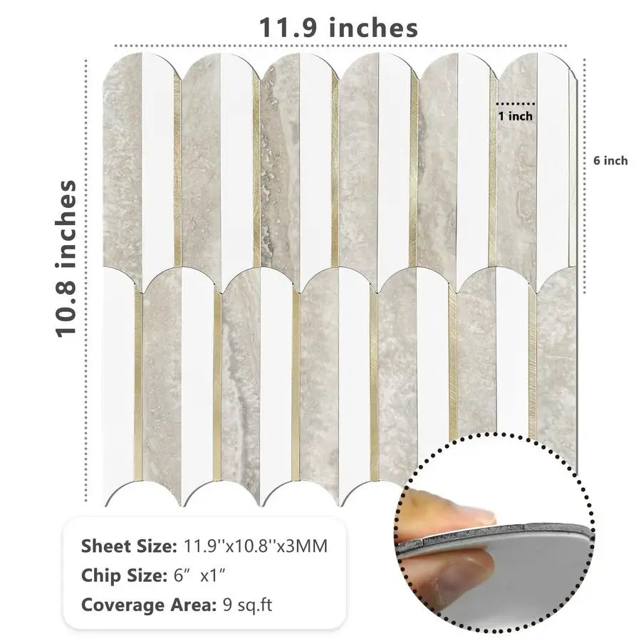 Peel and Stick Backsplash Tile Seamless PVC Self-Adhesive