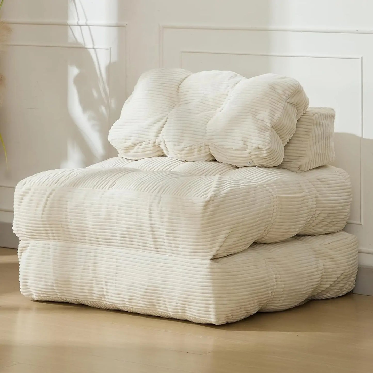 HiMISS 3-in-1 Folding Sofa Bed With Back Support Pillow