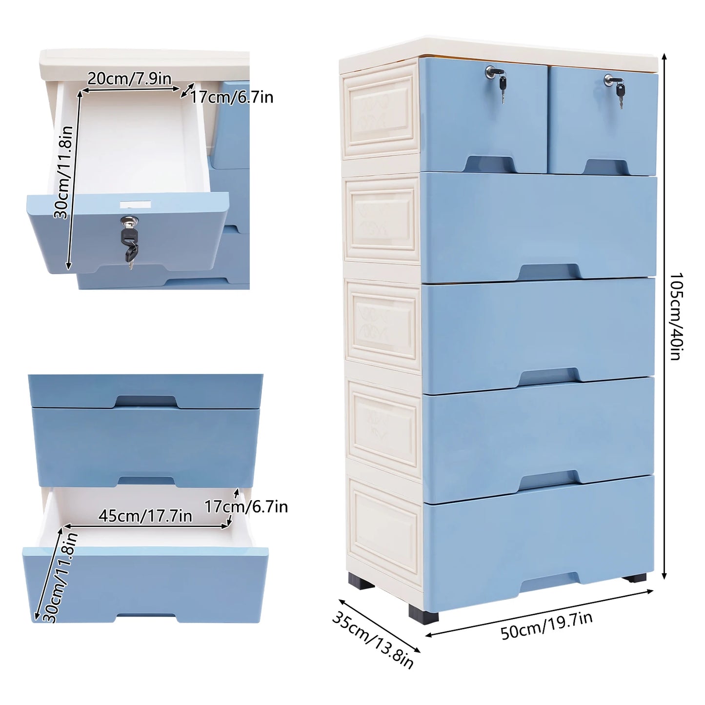 Plastic Dresser Storage Tower Organizer For Home Office Bedroom