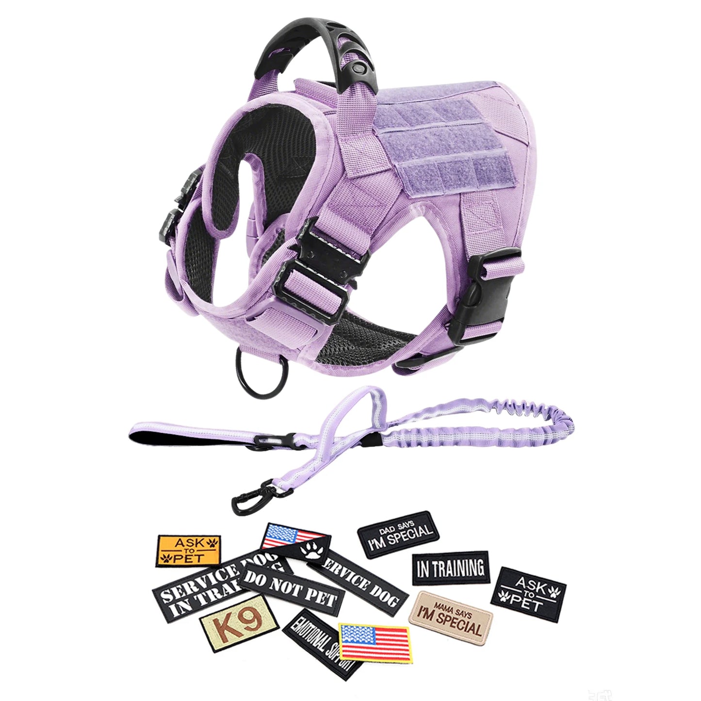 Military Pink Camouflage Dog Harness For Large And Medium Dogs