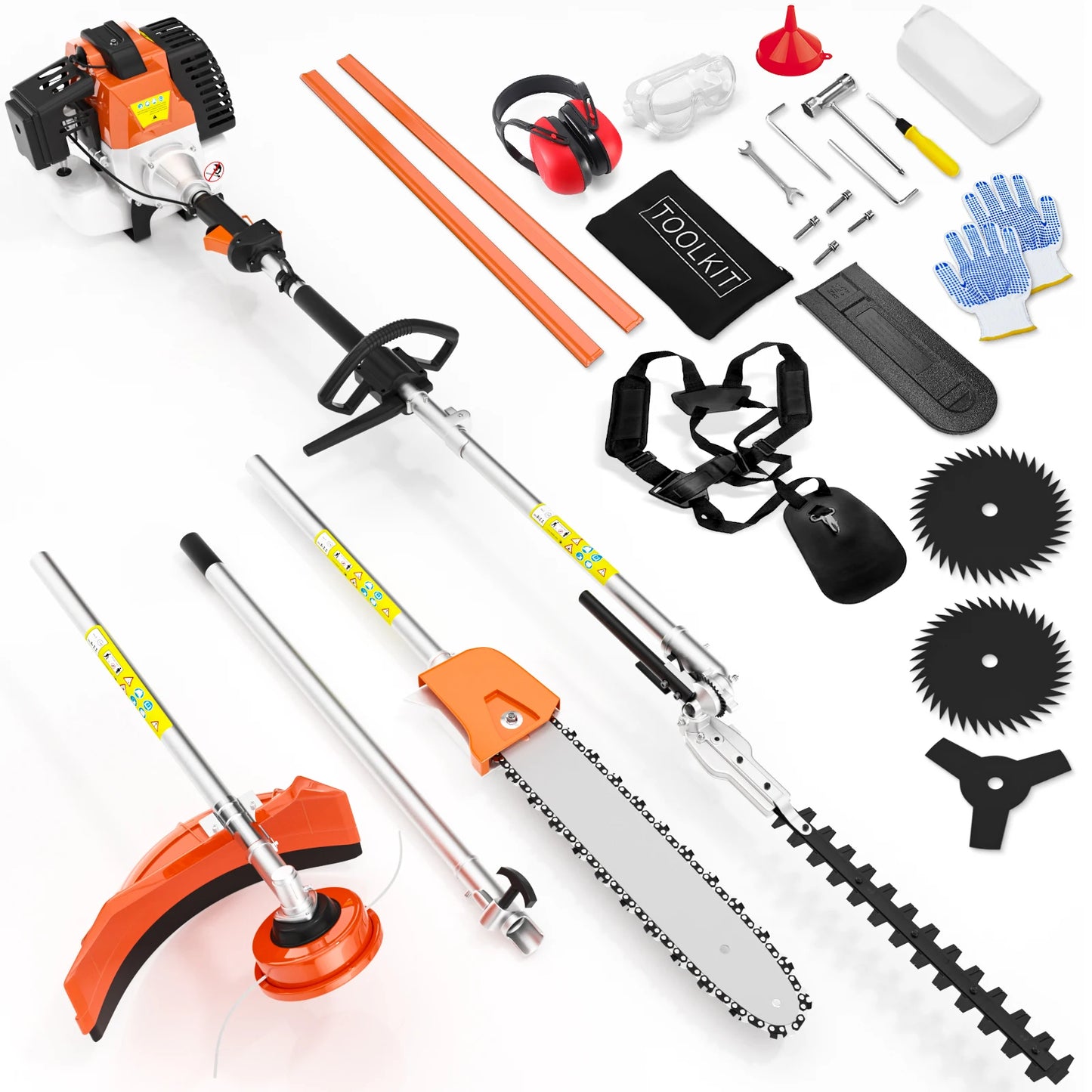 Gas Powered 6 In 1 Hedge Trimmer Garden Multi Tool