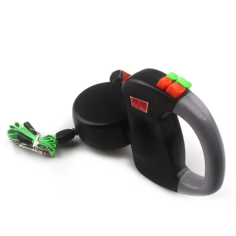 Dual-Head Self-Retracting Dog Leash With 360 Rotating Lead