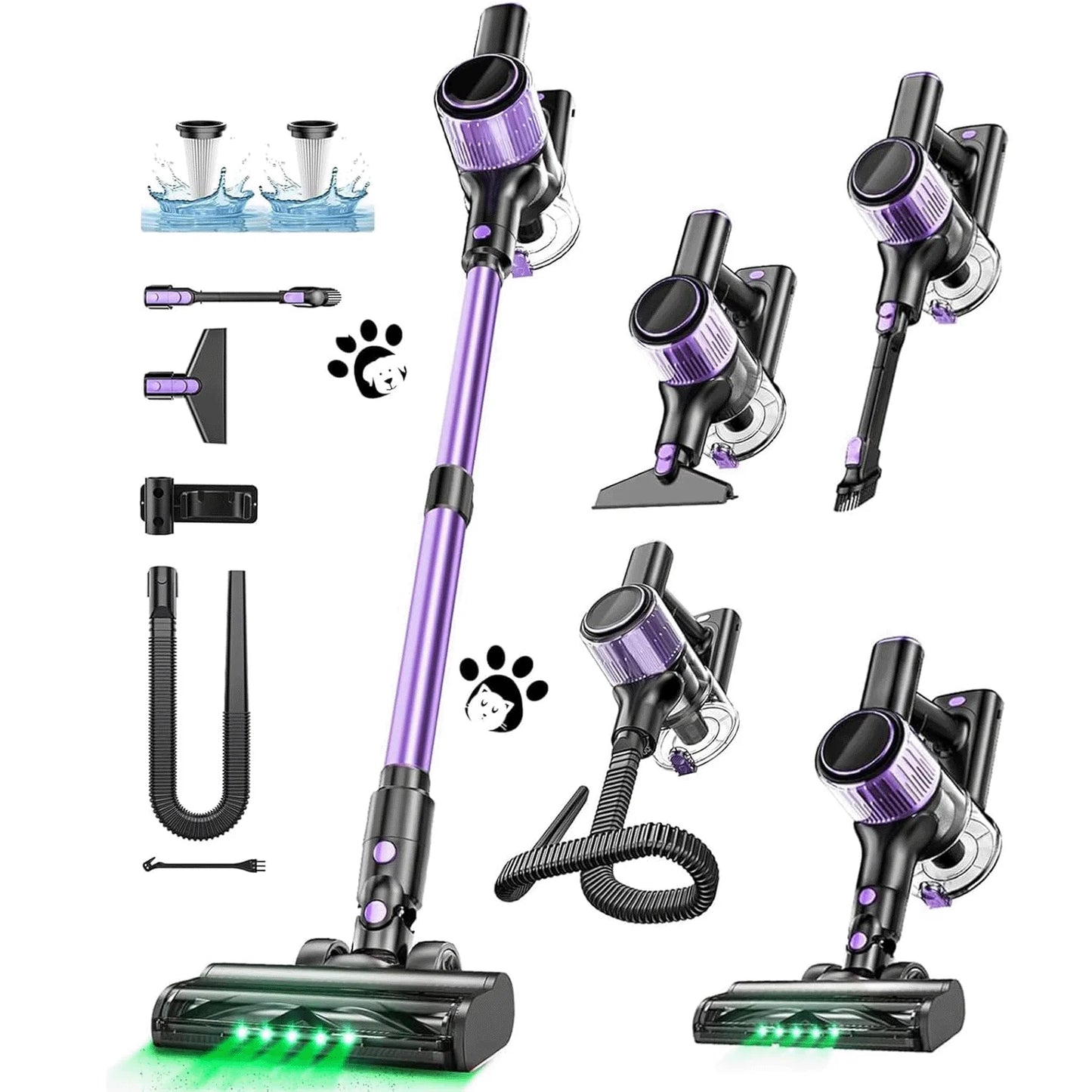 SUXIANGVAC Cordless Vacuum Cleaner 55Kpa 500W Lightweight For Home