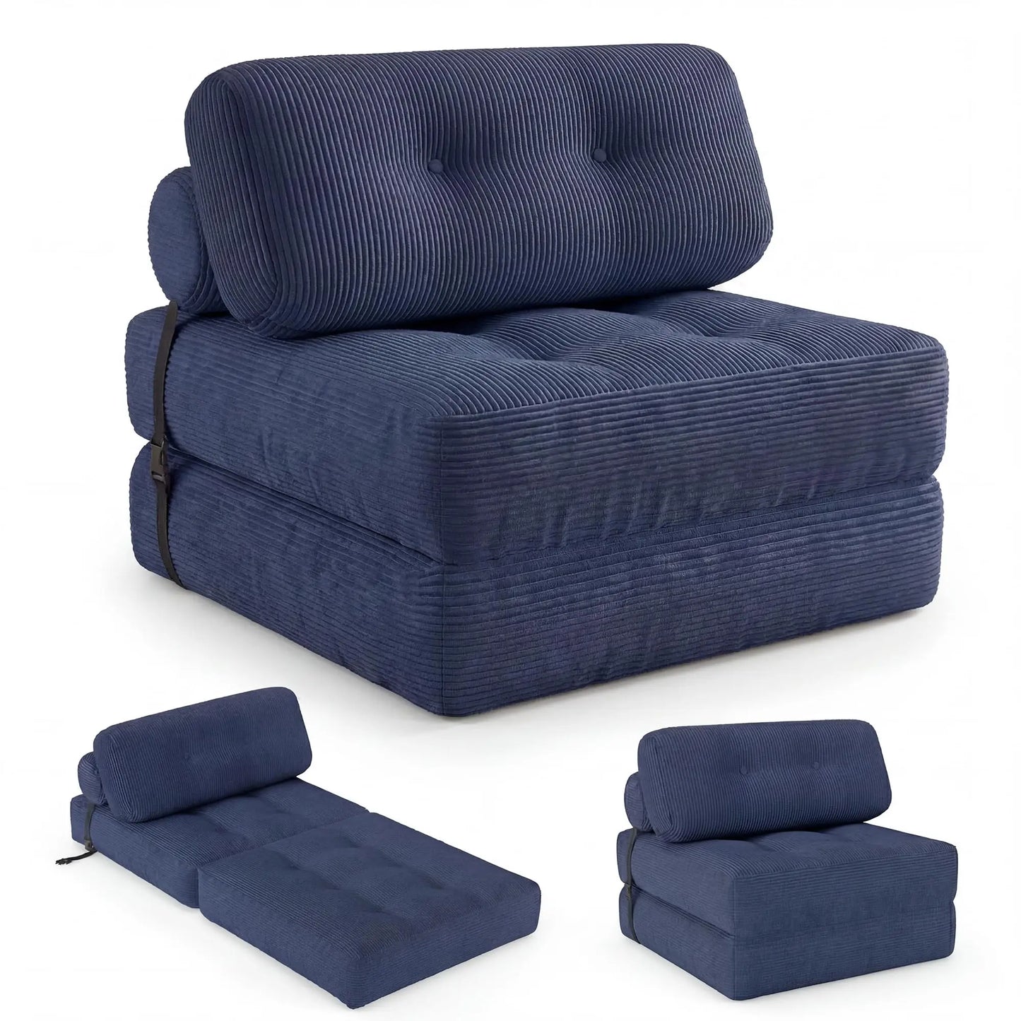 COSTWAY Folding Sofa Bed With Pillow Convertible Couch Sleeper
