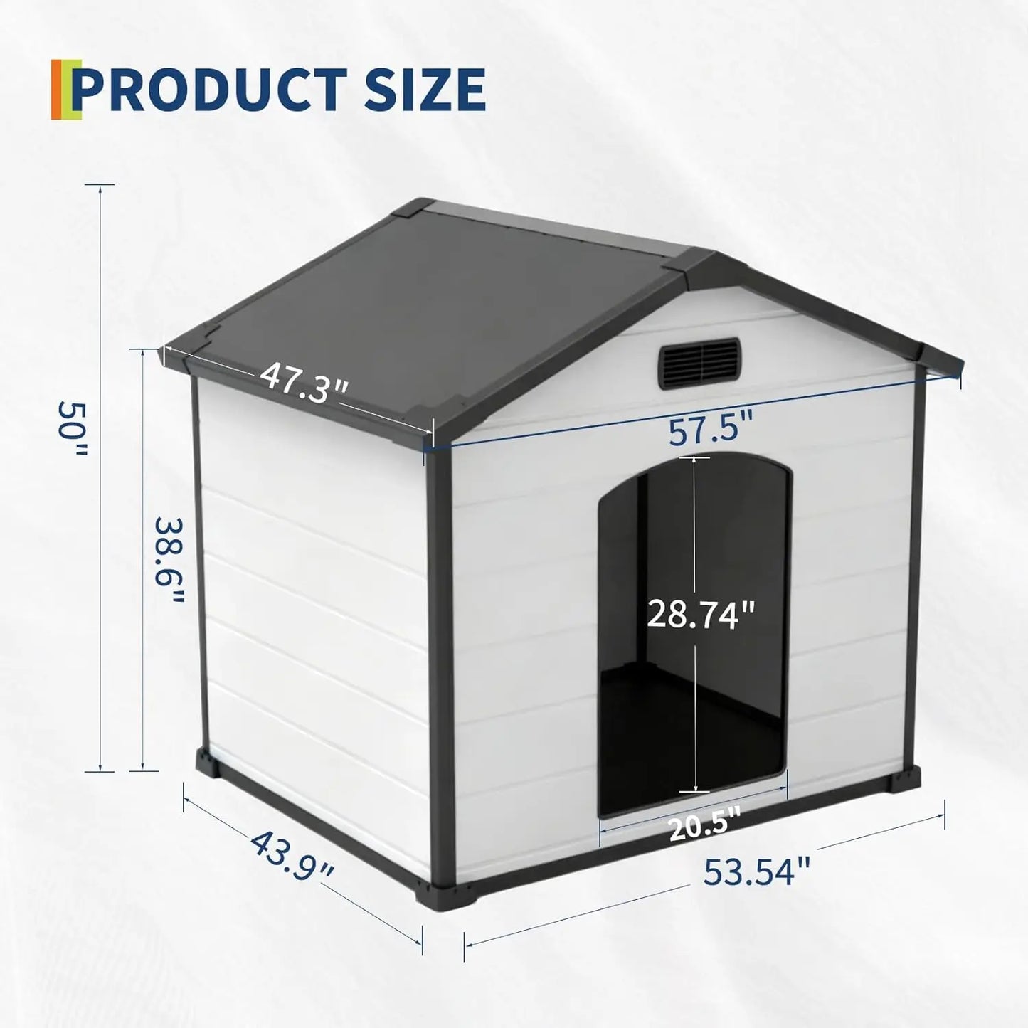 HiMISS Indoor Outdoor Waterproof Dog House With Removable Roof