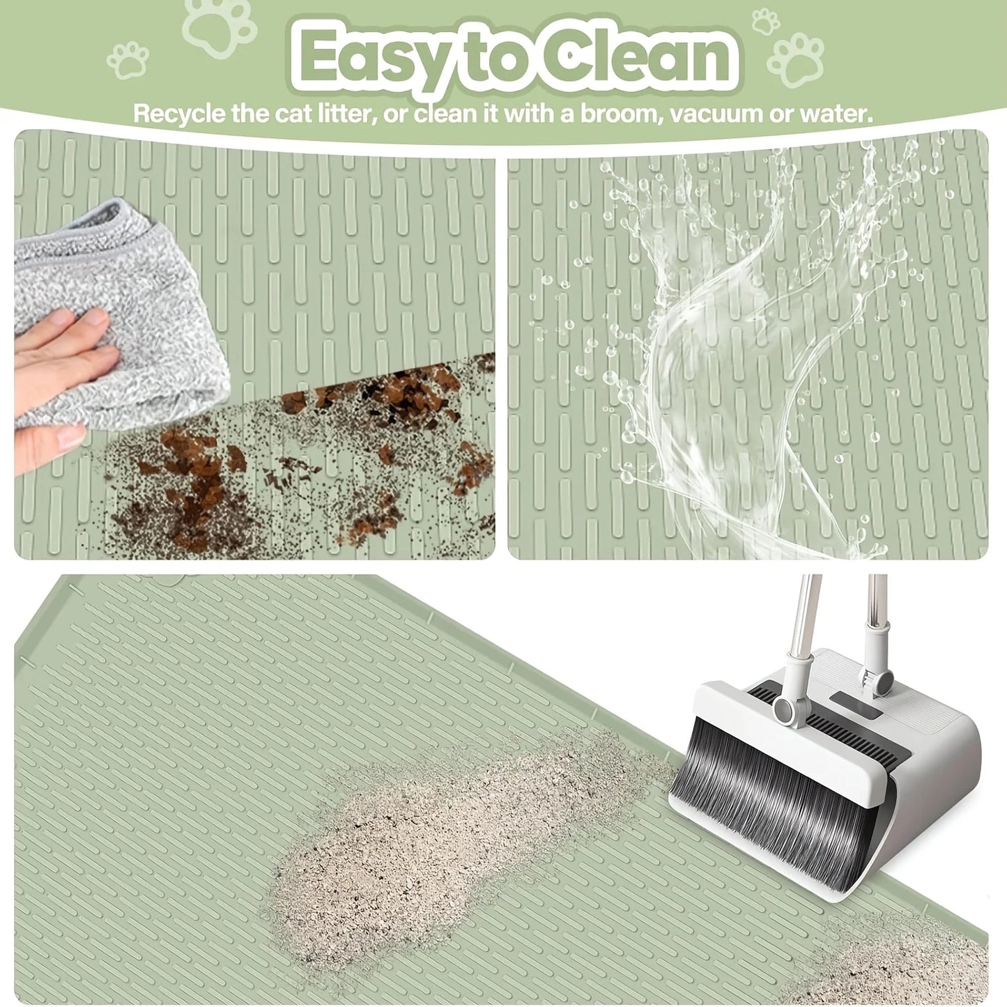 Bartuke Silicone Cat Litter Mat For Scatter Control