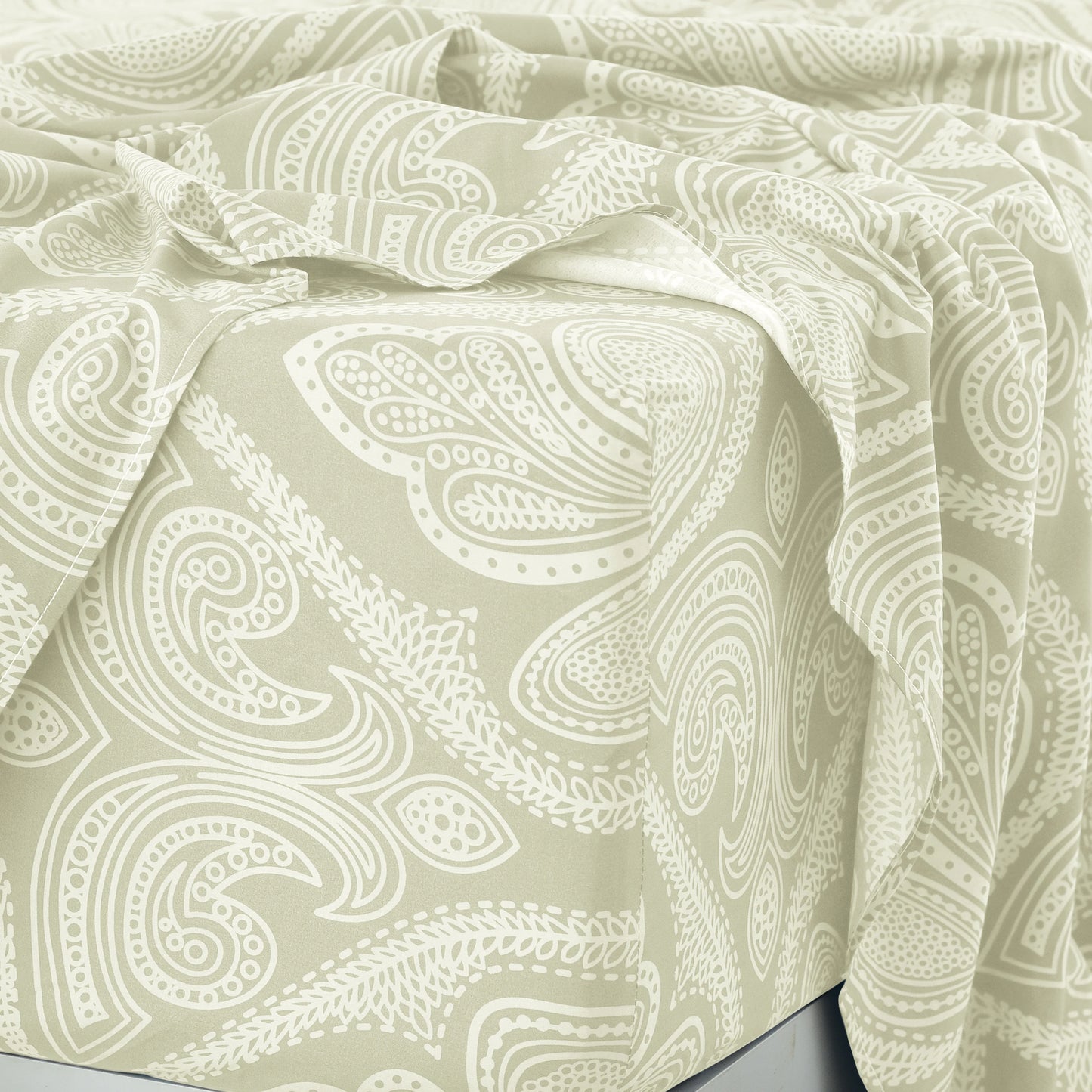 Lux Decor Paisley Bed Sheet Set Microfiber Wrinkle Resistant