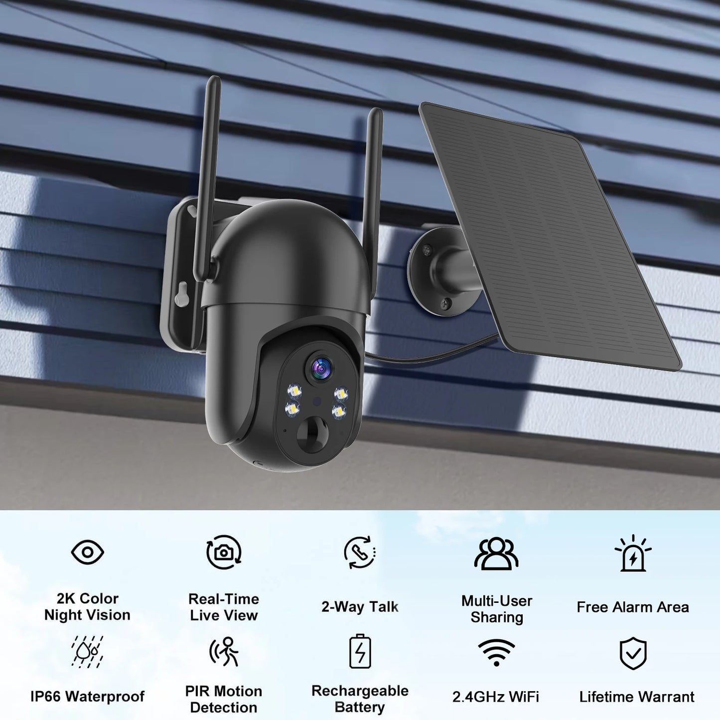 Solar Powered 4G LTE Security Camera With 2K Night Vision
