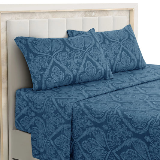 Lux Decor Paisley Bed Sheet Set Microfiber Wrinkle Resistant