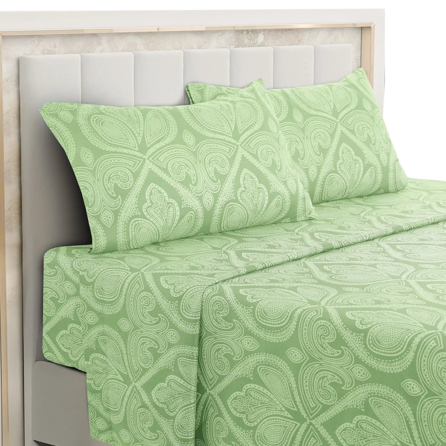 Lux Decor Paisley Bed Sheet Set Microfiber Wrinkle Resistant