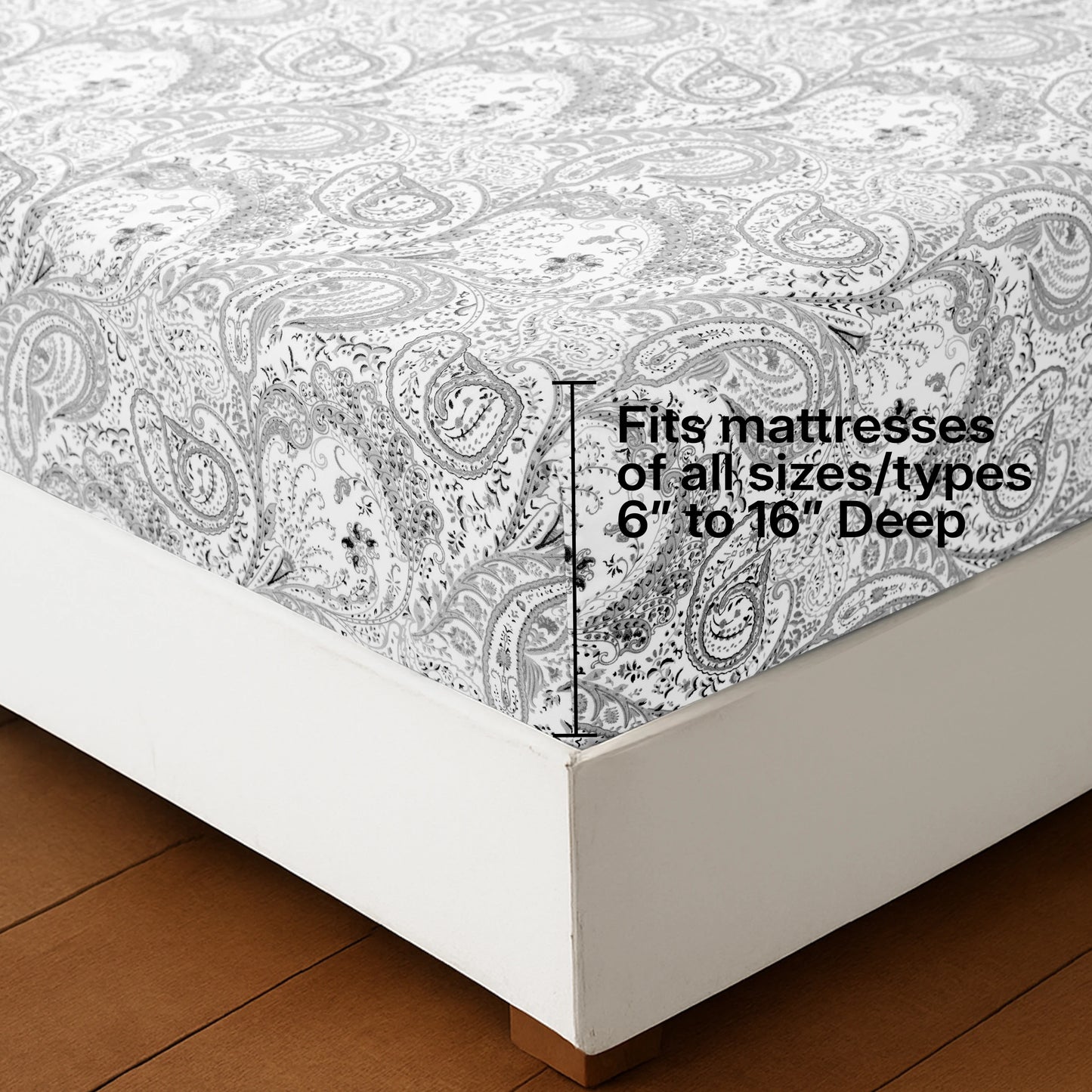 Lux Decor Paisley Bed Sheet Set Microfiber Wrinkle Resistant