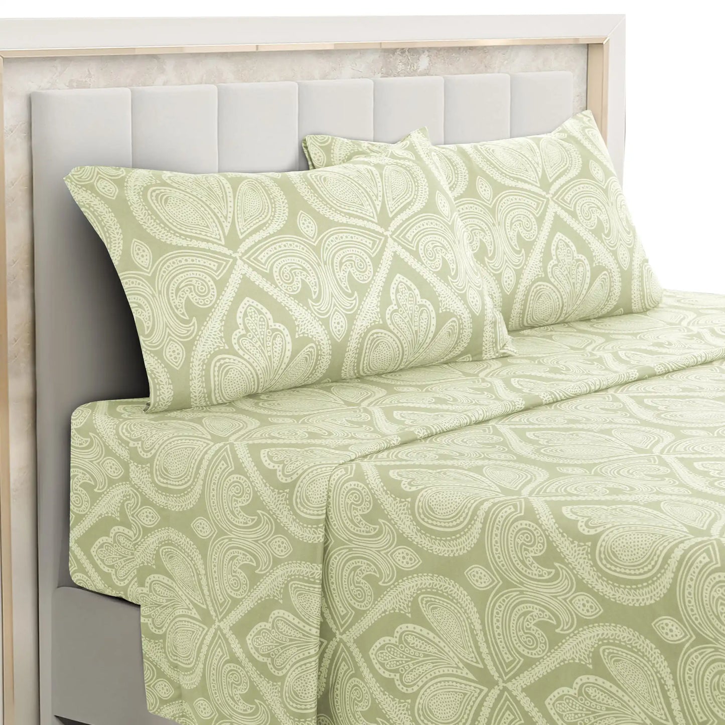 Lux Decor Paisley Bed Sheet Set Microfiber Wrinkle Resistant