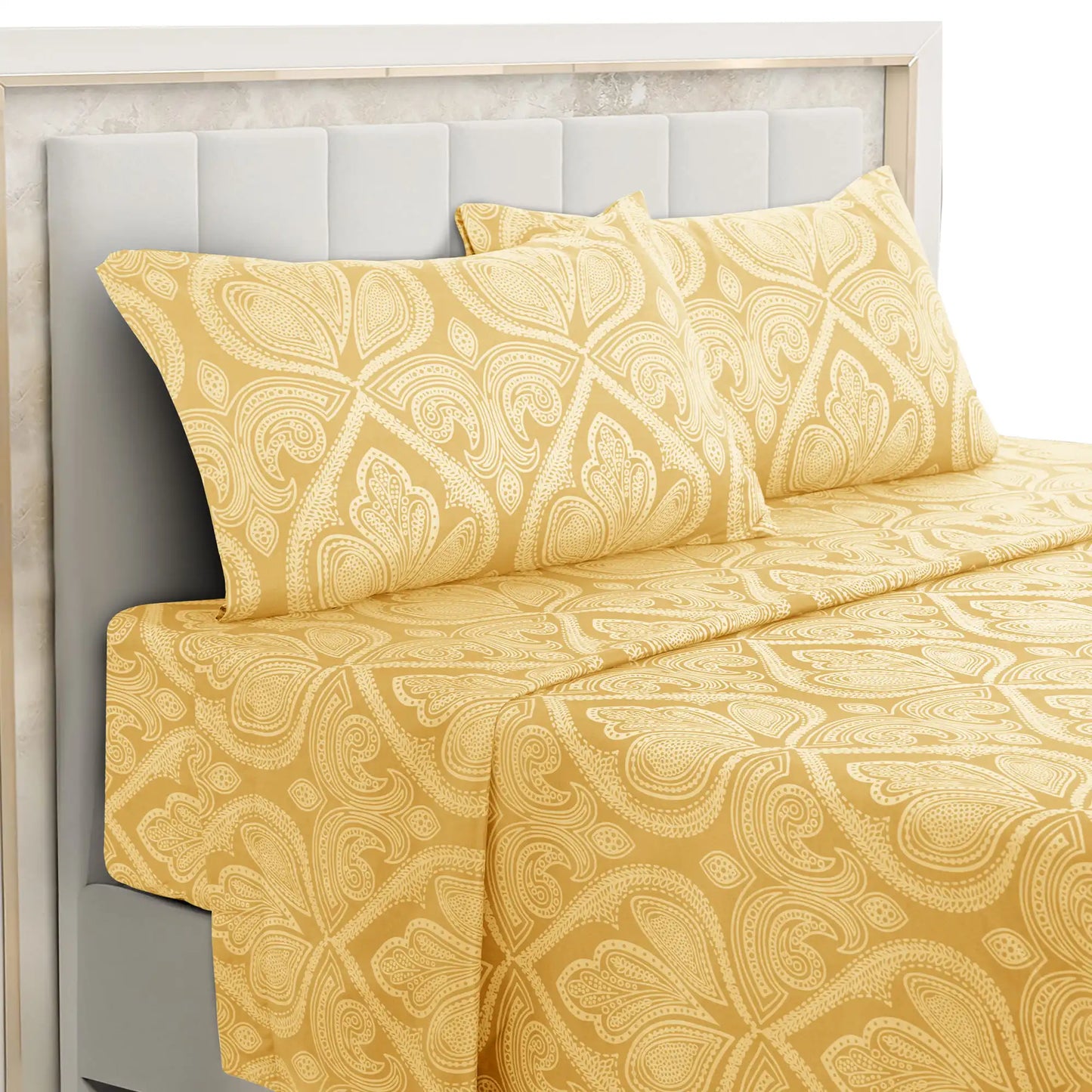 Lux Decor Paisley Bed Sheet Set Microfiber Wrinkle Resistant
