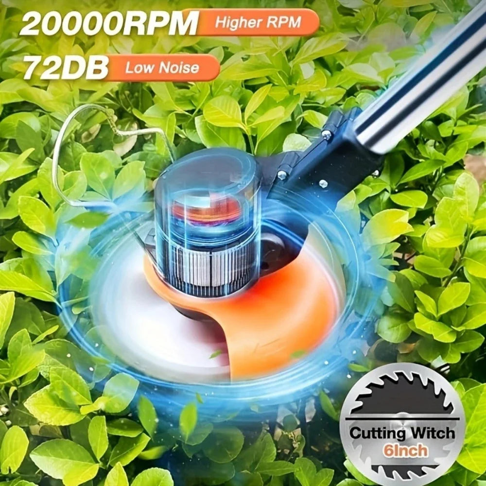 Cordless Lawn Trimmer And Edger With Brush Cutter And Mower