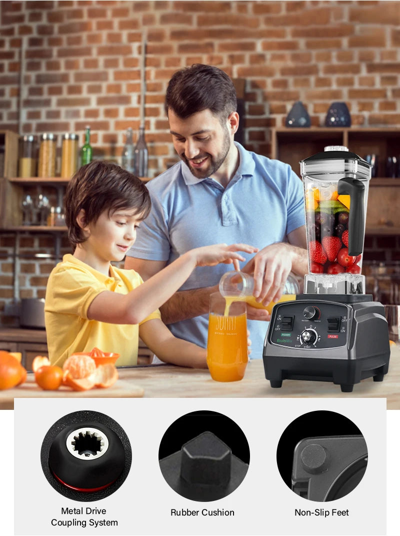 BioloMix Heavy Duty Commercial Blender Mixer Juicer 3HP 2200W