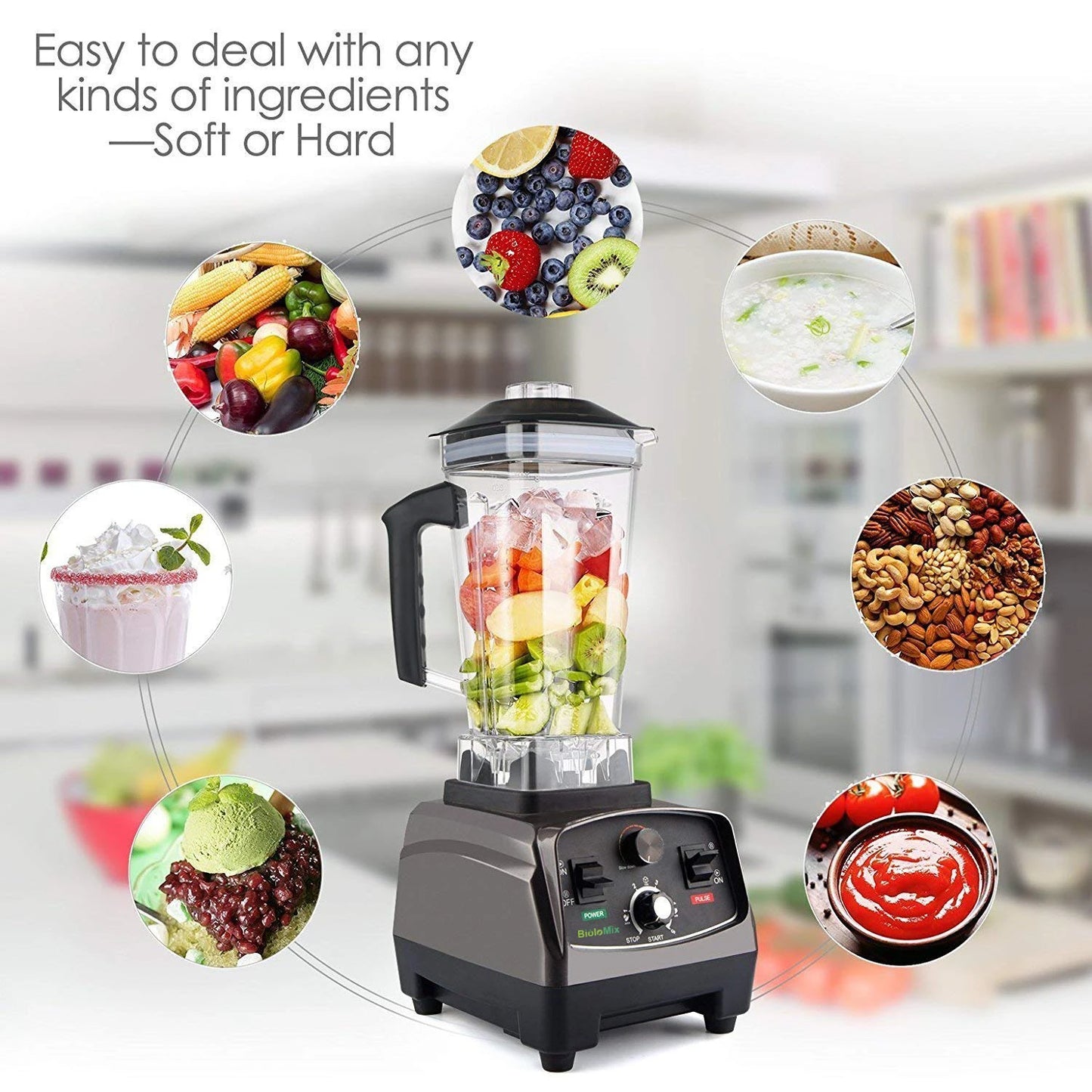 BioloMix Heavy Duty Commercial Blender Mixer Juicer 3HP 2200W