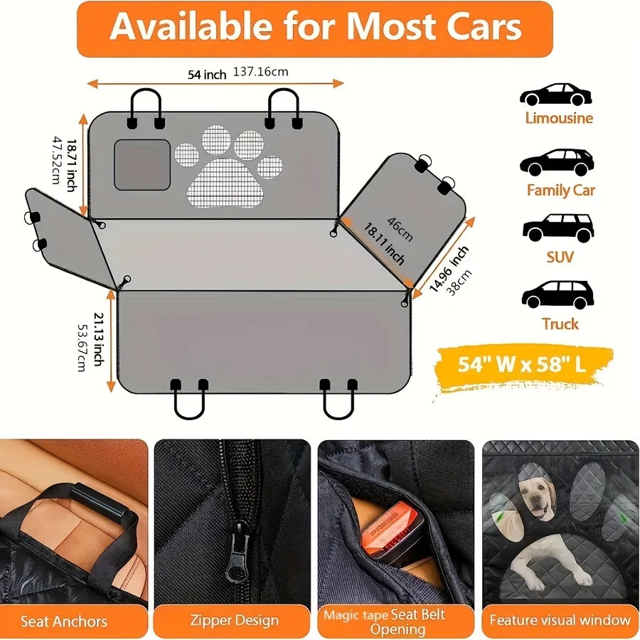 Dog Car Seat Cover Hammock Non Slip 600D Heavy Duty