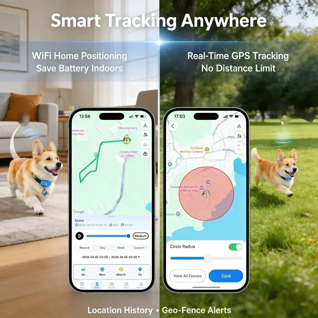 WANWAYTECH GPS Pet Tracker 4G With RealTime Tracking IP67 Waterproof