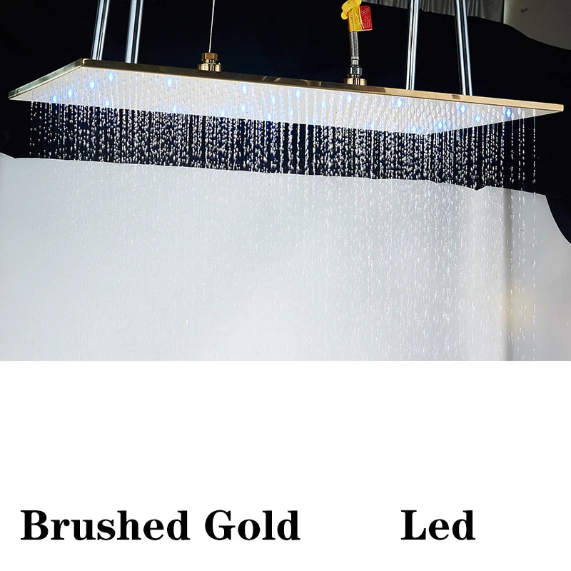Wanmivezlo LED Brass Rainfall Shower Head Wall Mounted