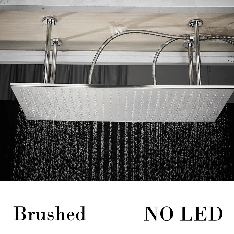 Wanmivezlo LED Brass Rainfall Shower Head Wall Mounted