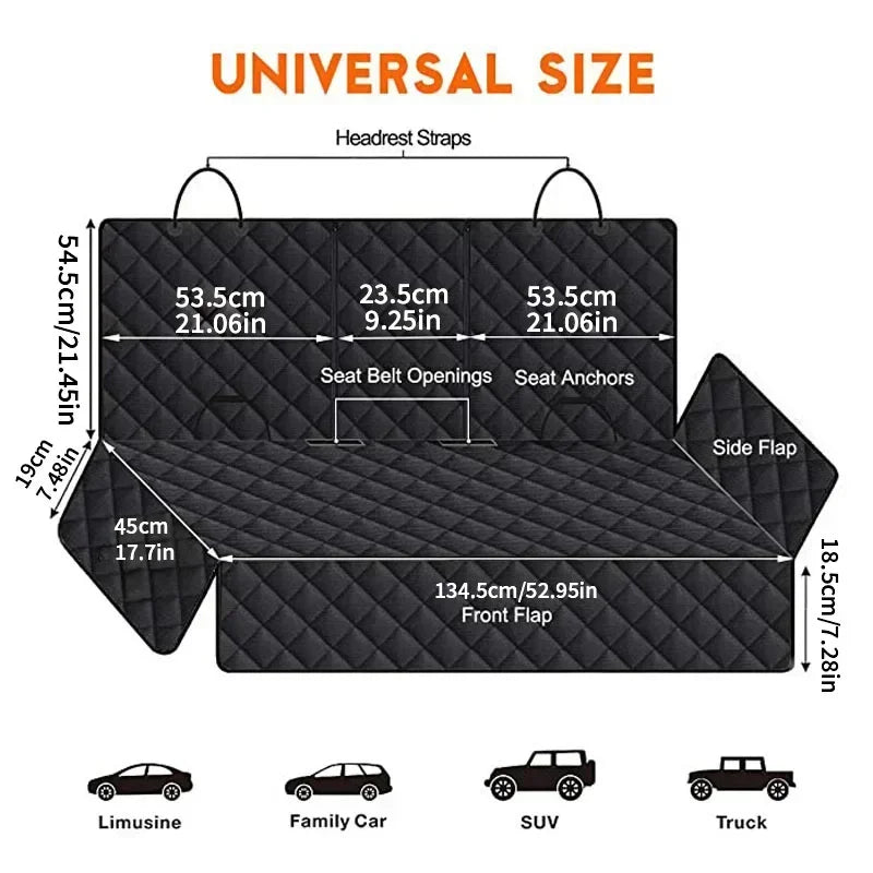 DUTRIEUX Car Pet Seat Cover for Rear Seats Washable
