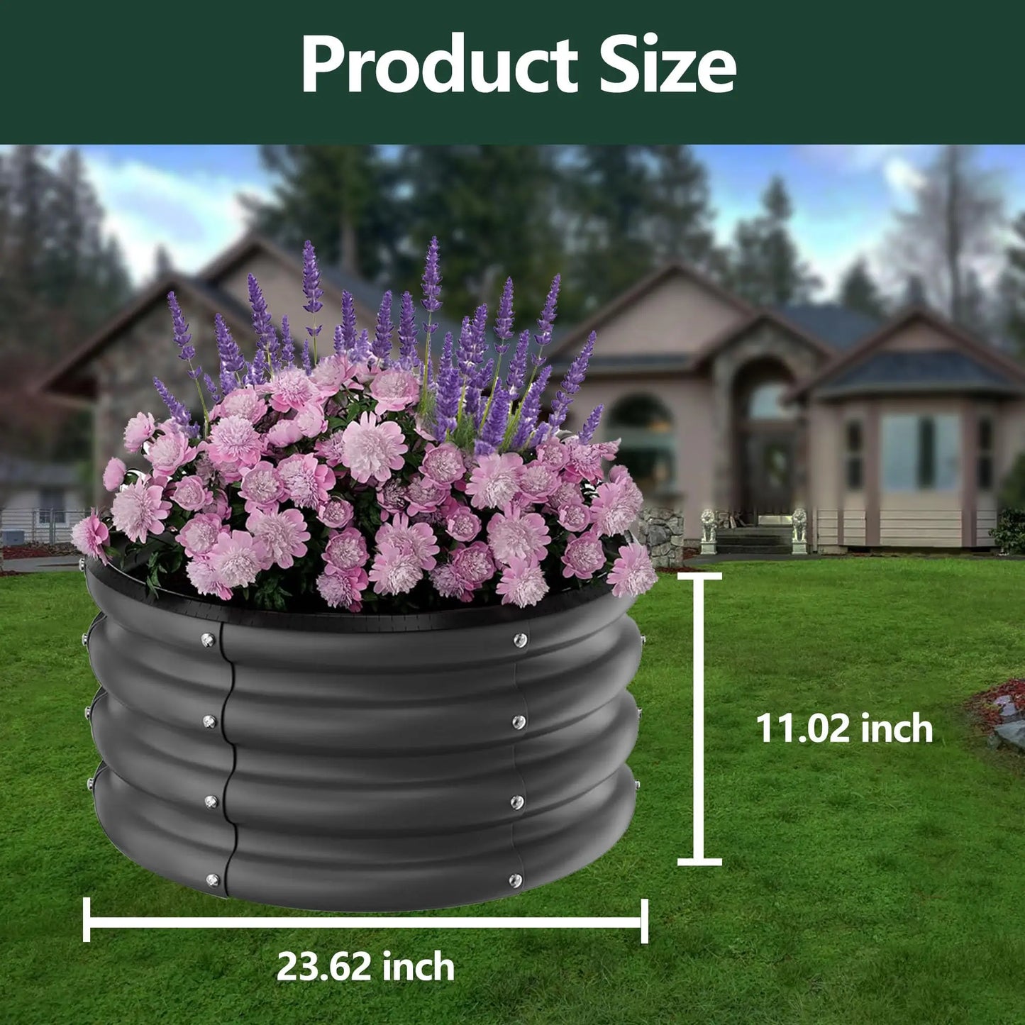 Galvanized Raised Garden Beds Round Planters Heavy Duty Open Bottom