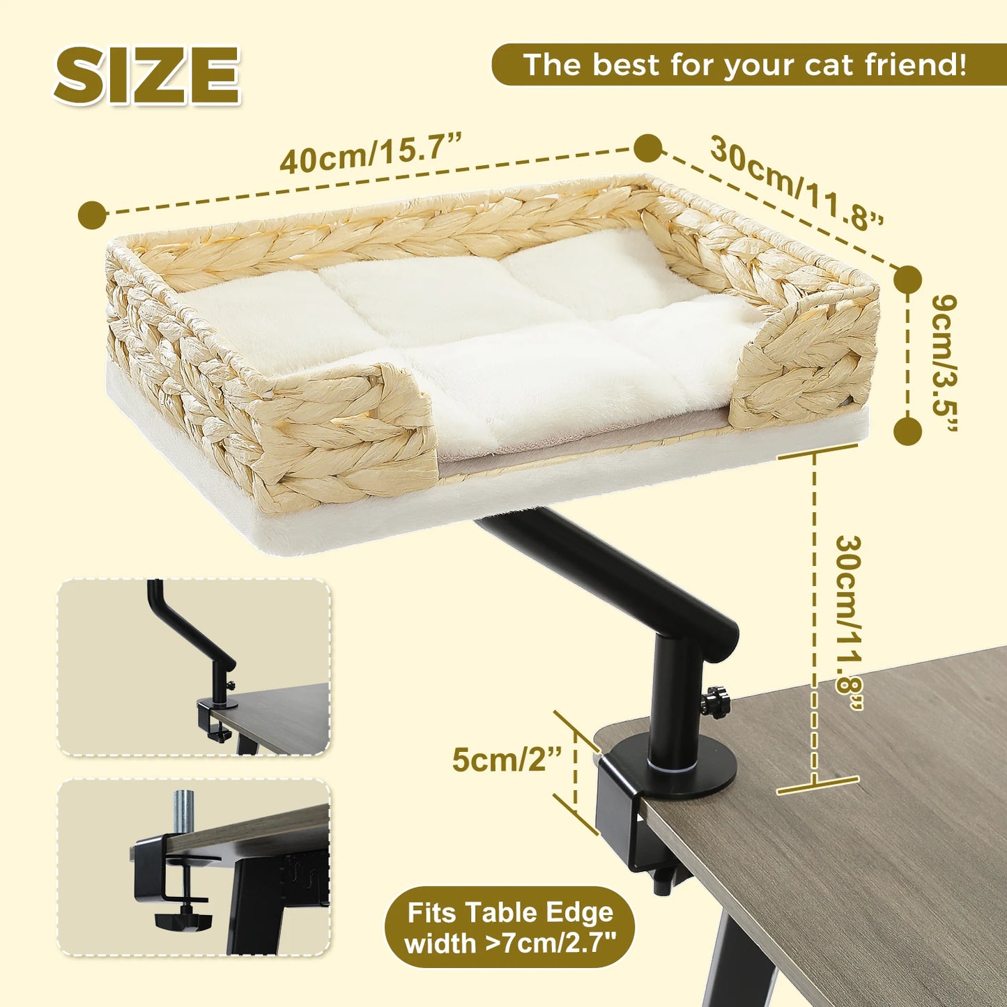PAWZ Road Cat Desk Bed 360° Rotatable Stand Indoor Cats