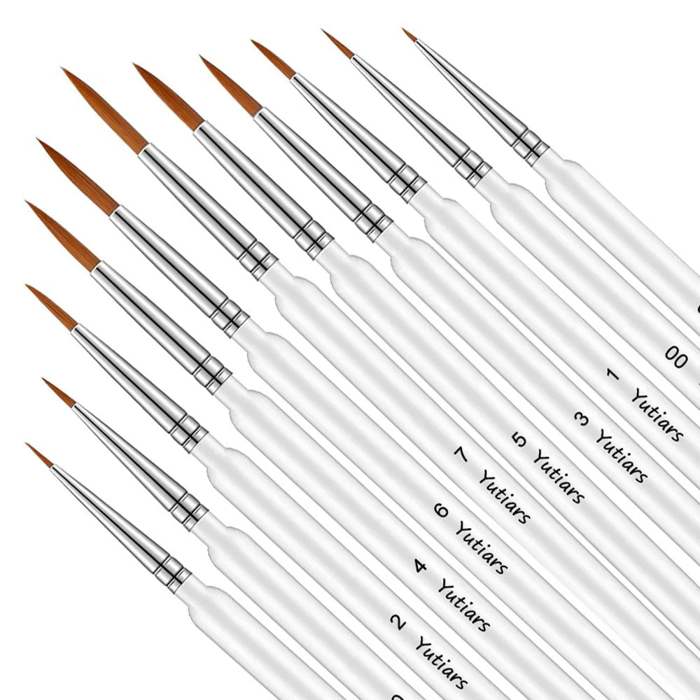 Miniature Paint Brush Set With Ergonomic Handle For Acrylic