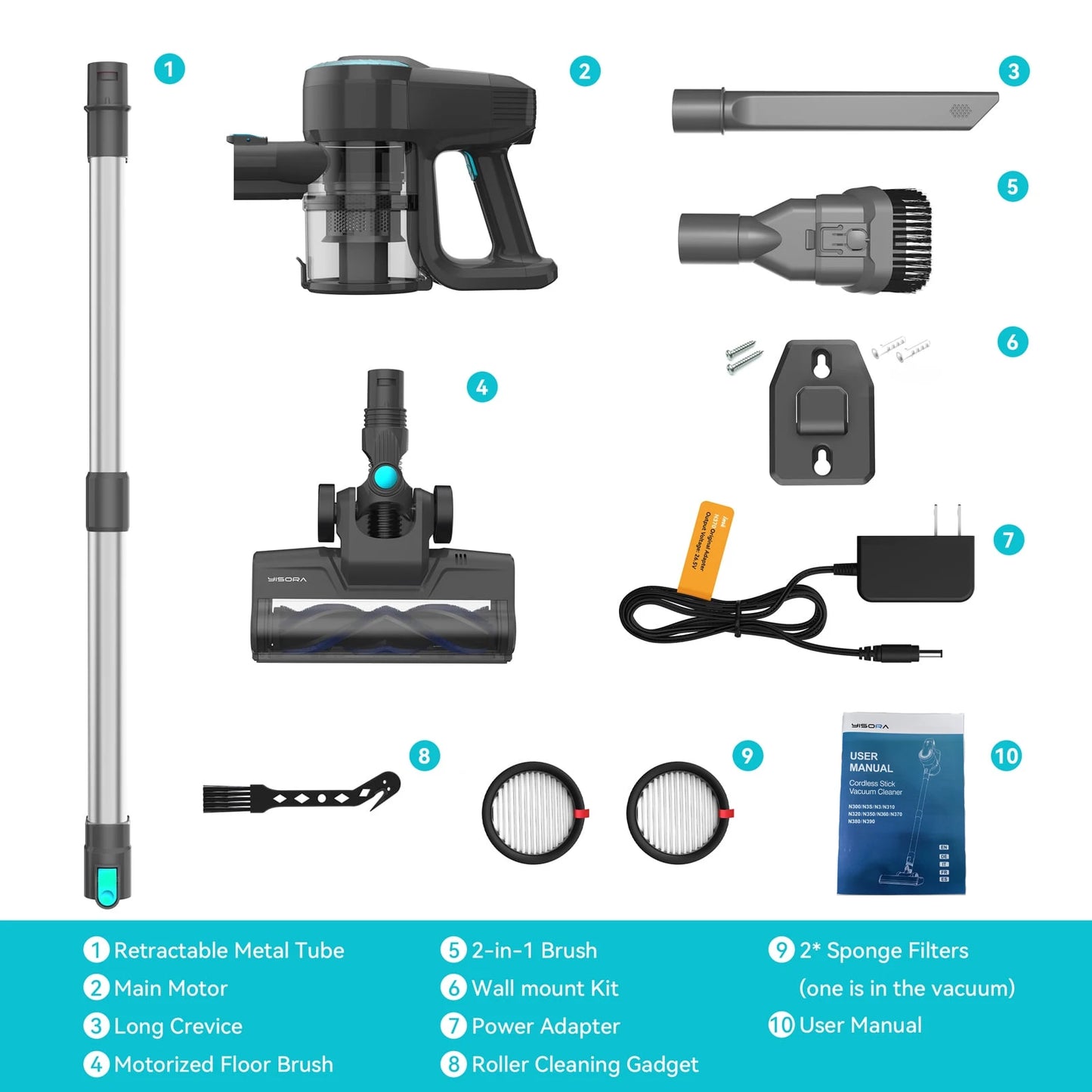 INSE YISORA N300 Cordless Upright Vacuum Cleaner For All Floors