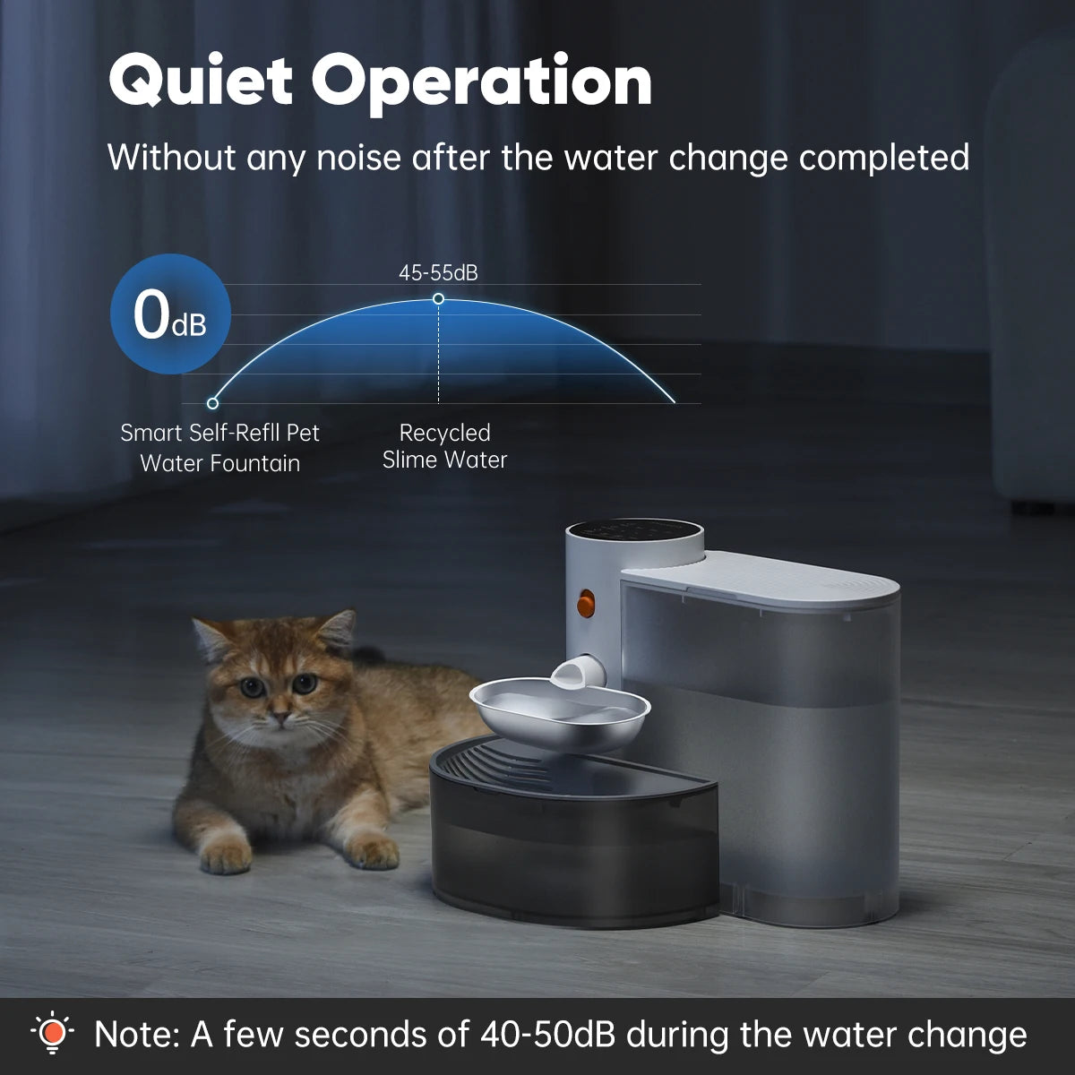 Booteely Wireless Pet Water Dispenser Bowl For Cats