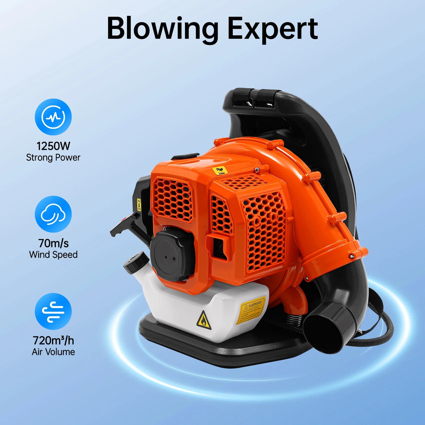 Bymaocar EB808 Two Stroke Backpack Leaf Blower 1.25kW