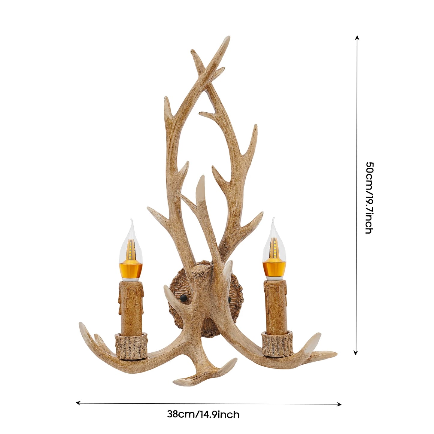 Antler Wall Lamp With Retro LED 110V Resin Iron Fixture