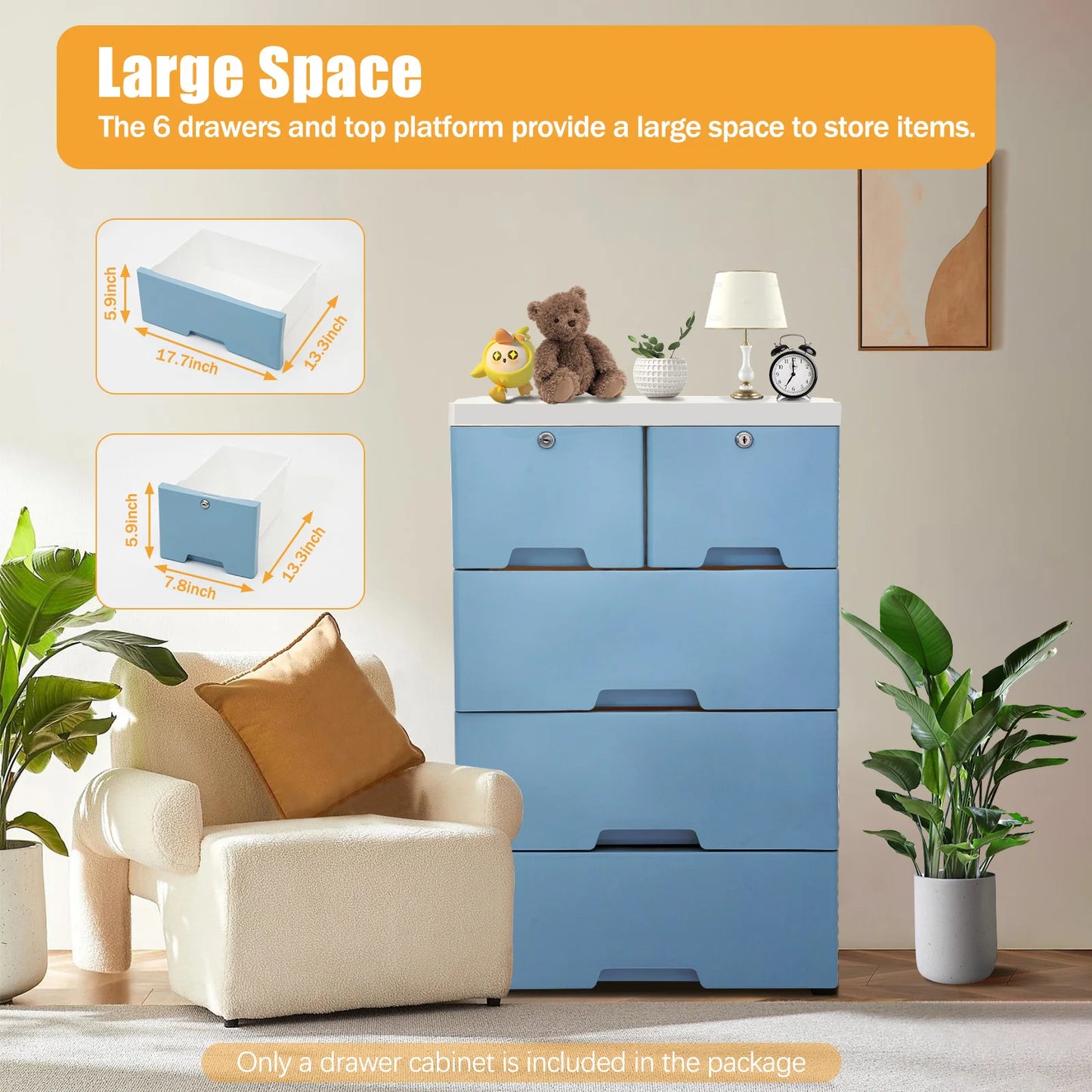 Plastic Dresser Storage Tower Organizer For Home Office Bedroom