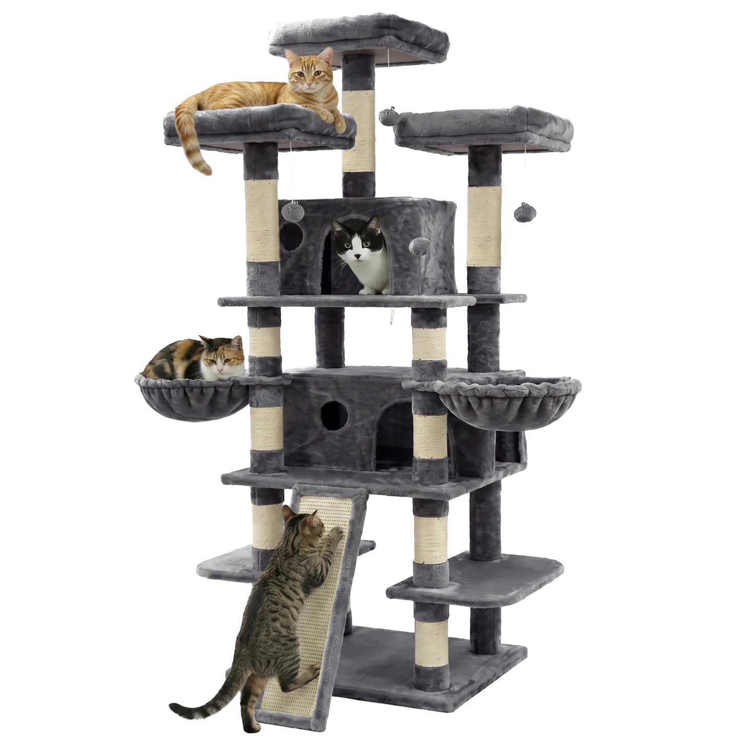 FOOWIN Cat Tree Tower Indoor Activity Center With Condos Perches