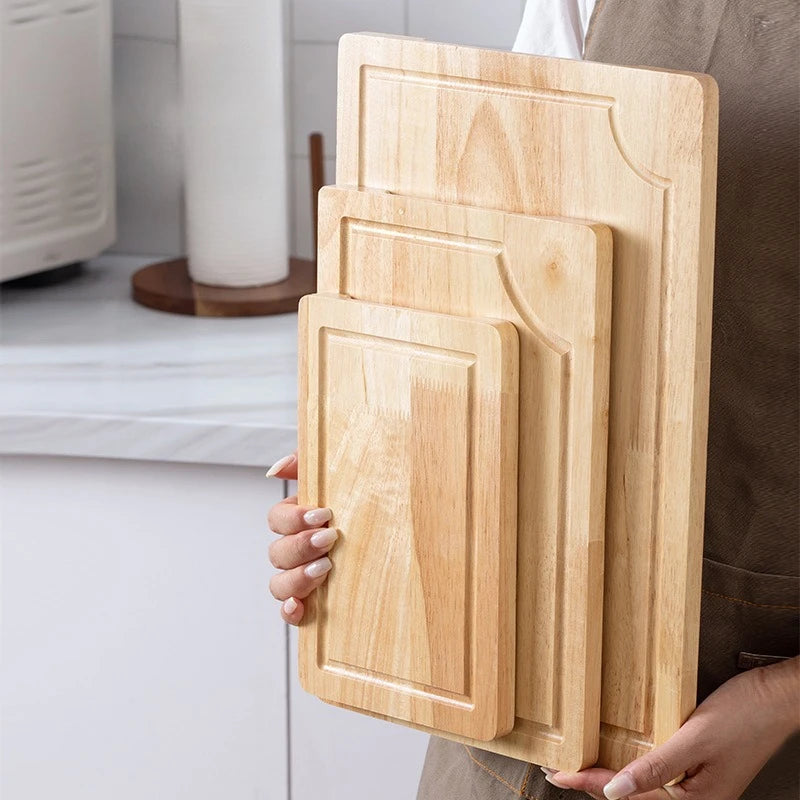 Bamboo Cutting Board Set With Juice Groove 3 Pack Heavy Duty Natural