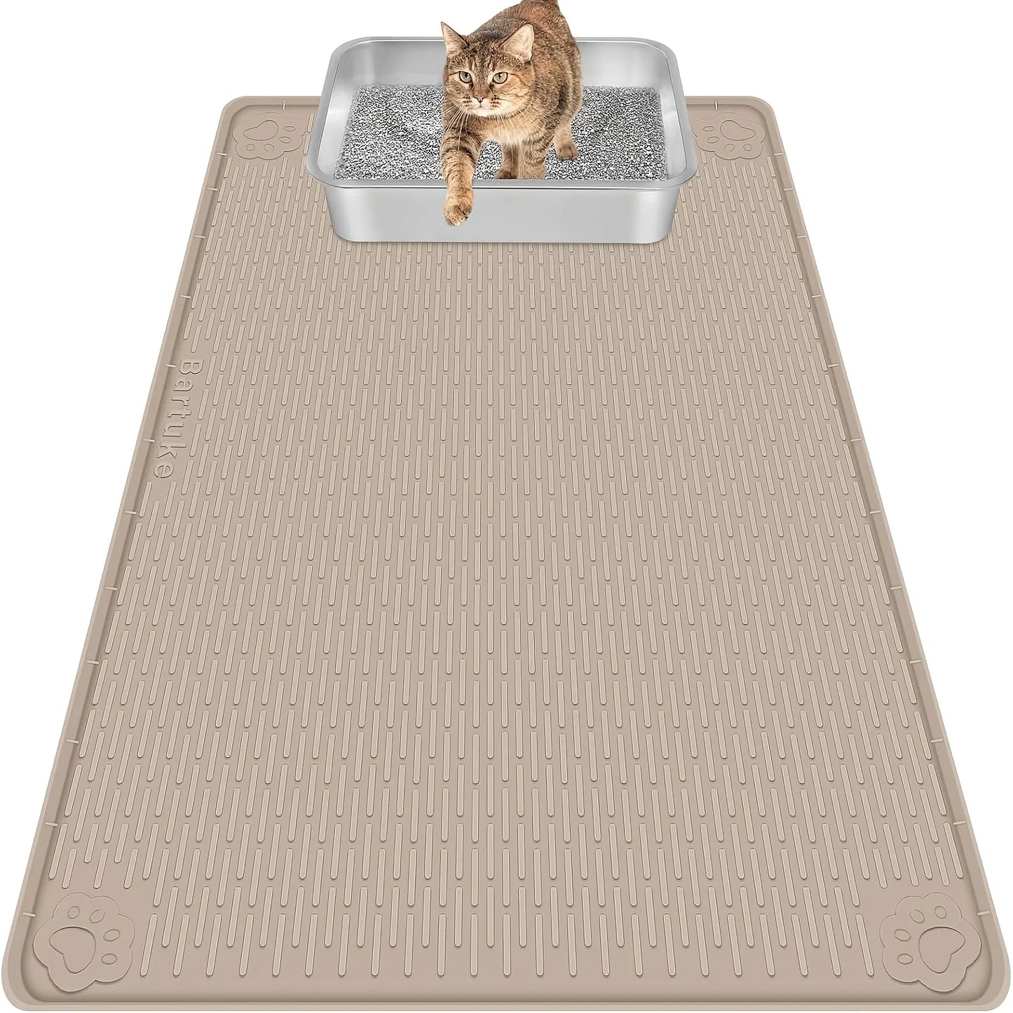 Bartuke Silicone Cat Litter Mat For Scatter Control