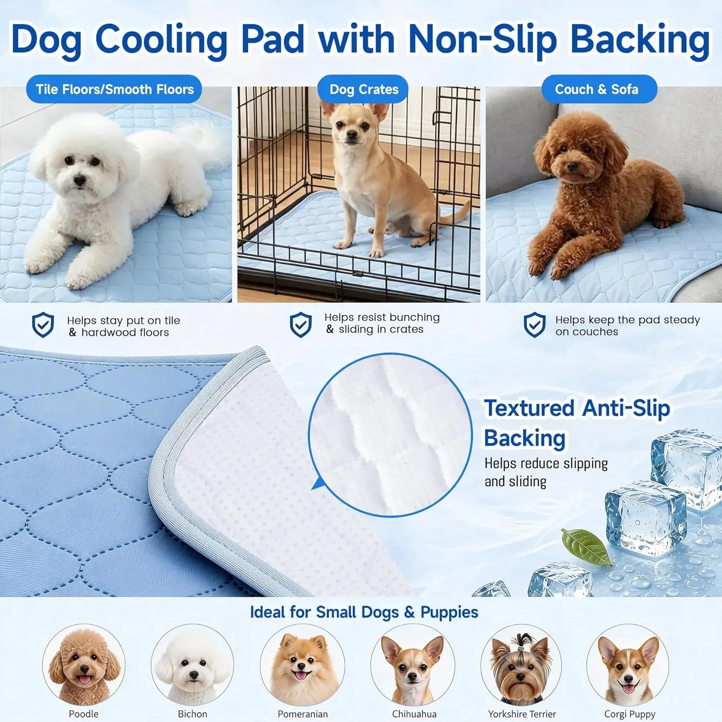 Dog Cooling Mat No Gel Pad for Small Dogs and Cats