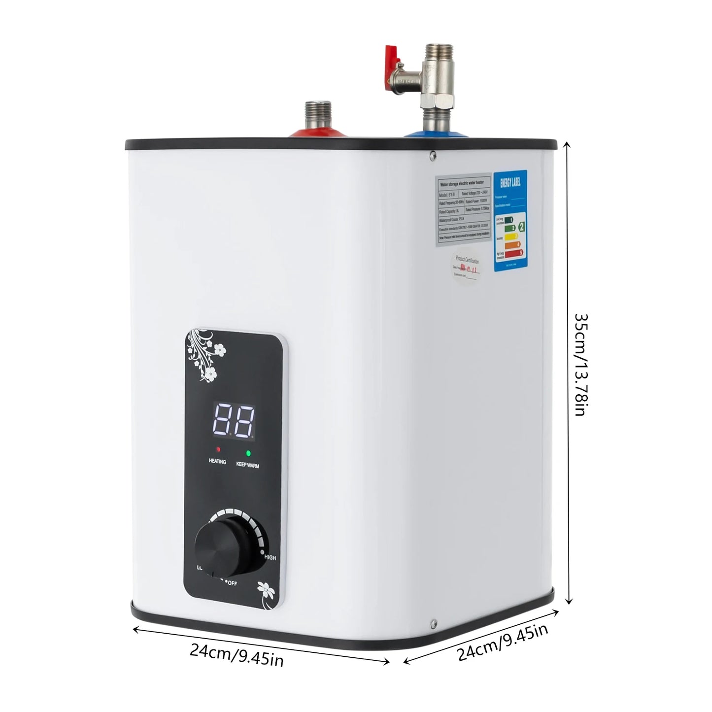 1500W 8L Under Sink Electric Water Heater Stainless Steel SY8