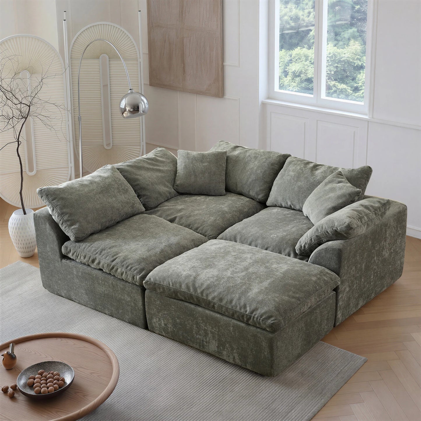 Yeflixvrau Modern Modular Sectional Sofa With Removable Cushions