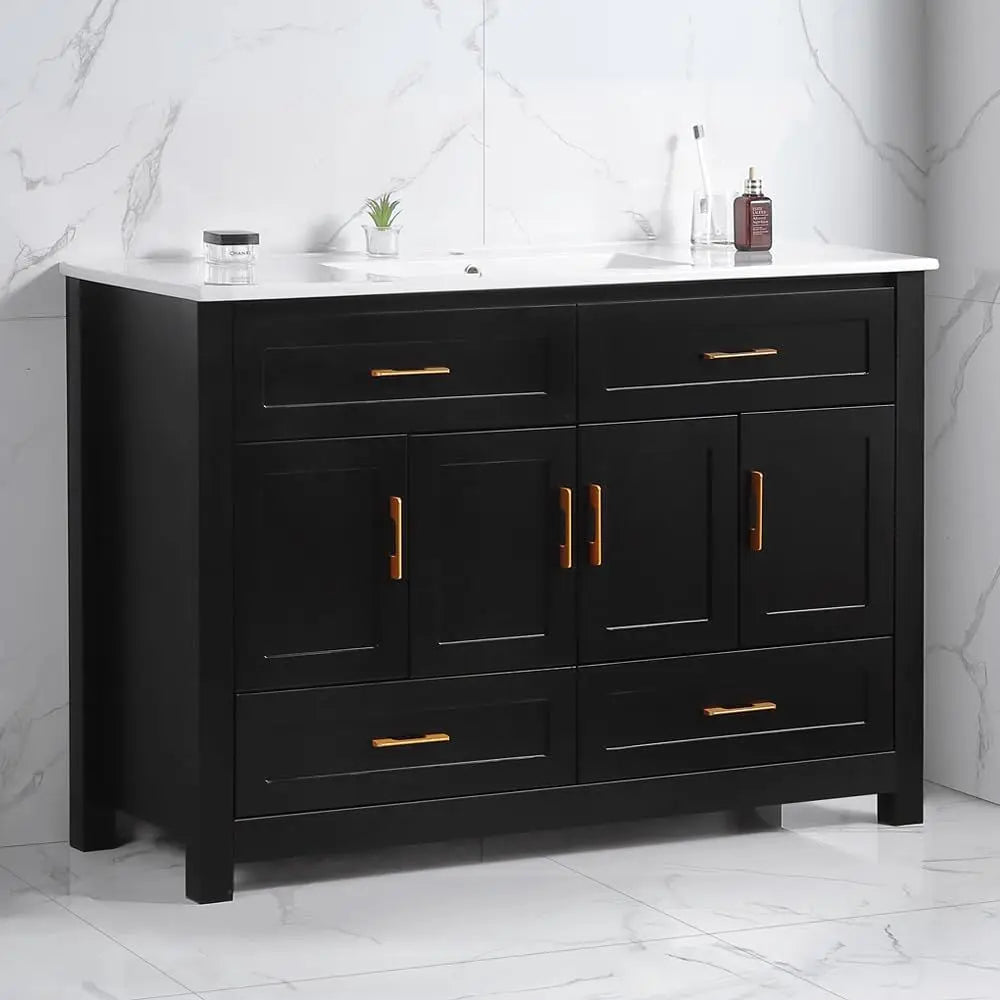 Modern Bathroom Vanity With Sink And 4 Drawers Soft-Close Doors
