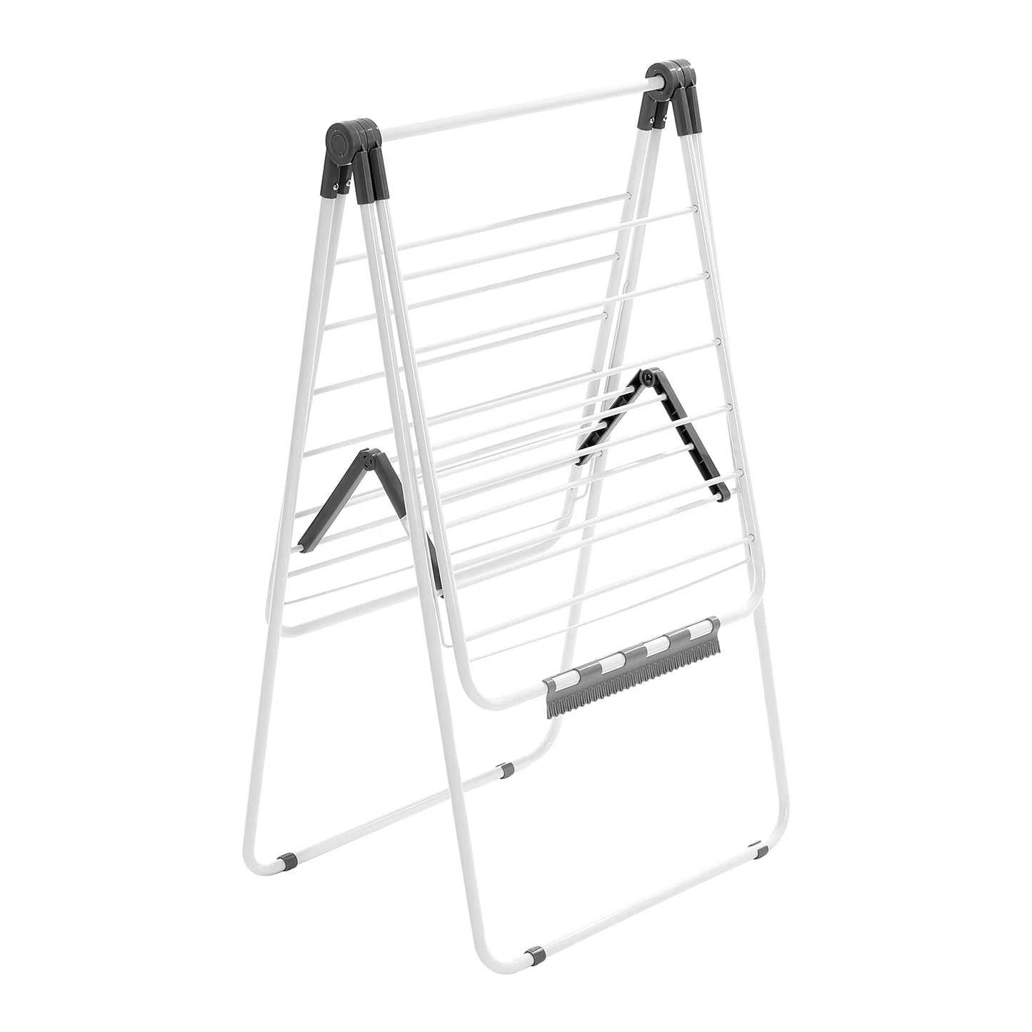 Foldable Iron Clothes Drying Rack With Sock Clips Indoor