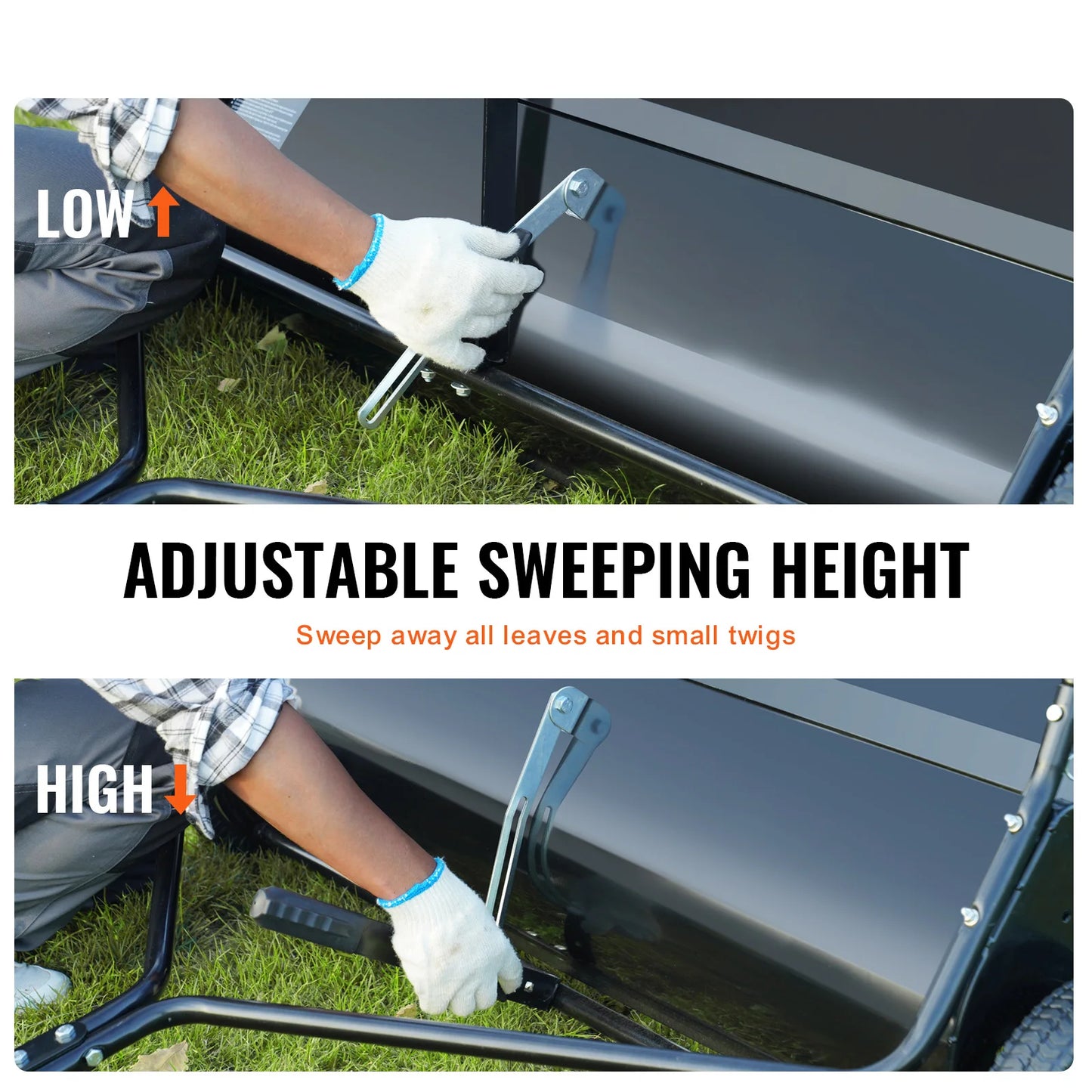 SucceBuy Tow Behind Lawn Sweeper Large Capacity Heavy Duty