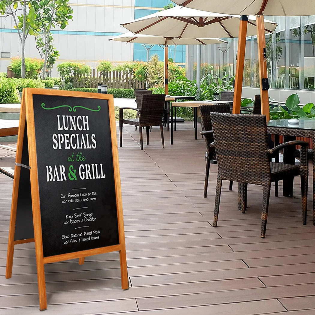 Outdoor Wooden Advertising Chalkboard Double Sided Easel