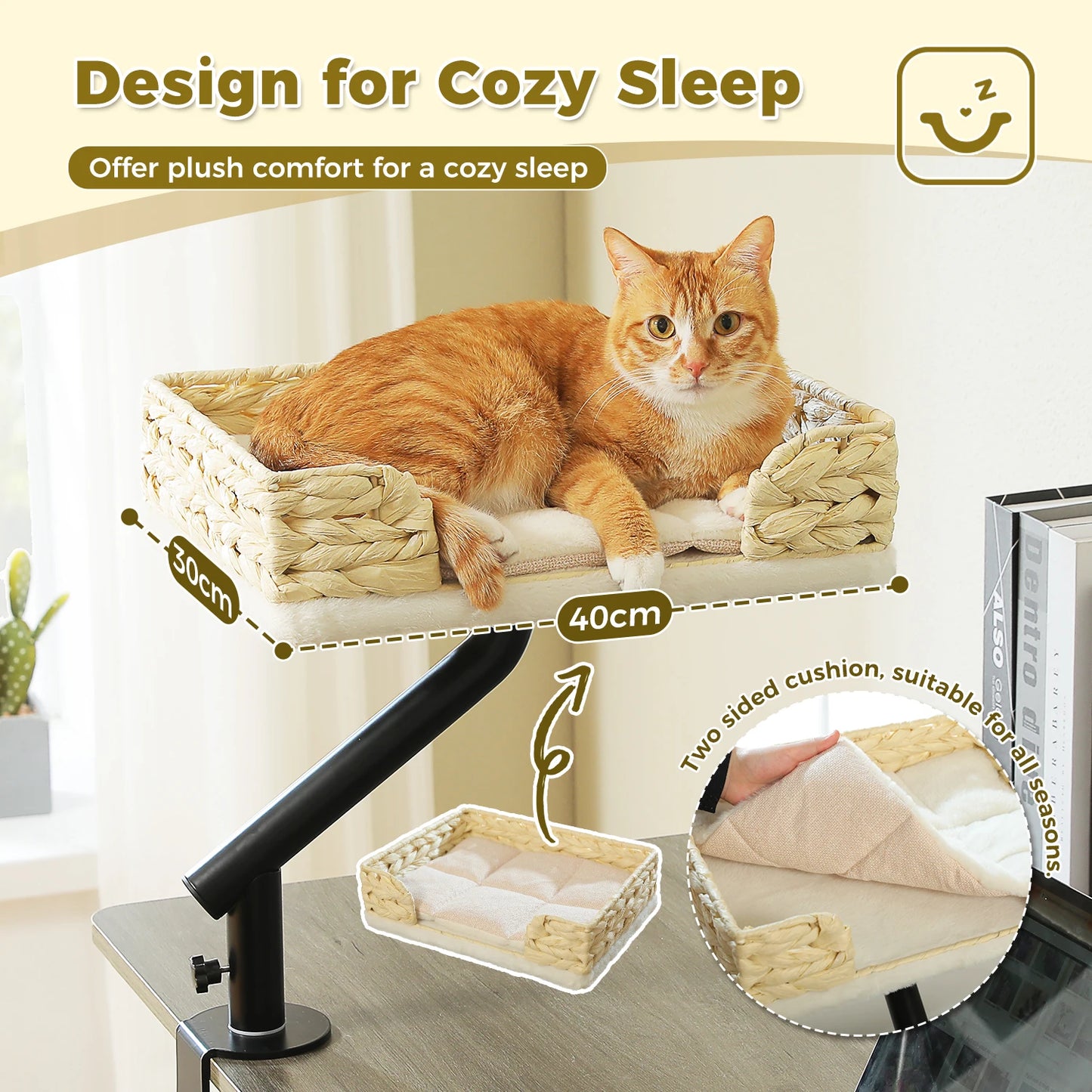 PAWZ Road Cat Desk Bed 360° Rotatable Stand Indoor Cats